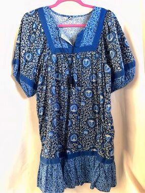 Old Navy Blue Floral Boho Mini Dress